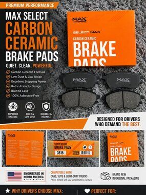 MAX Advanced Brakes D815 Carbon Ceramic Brake Pads New In Box Low Dust Quiet